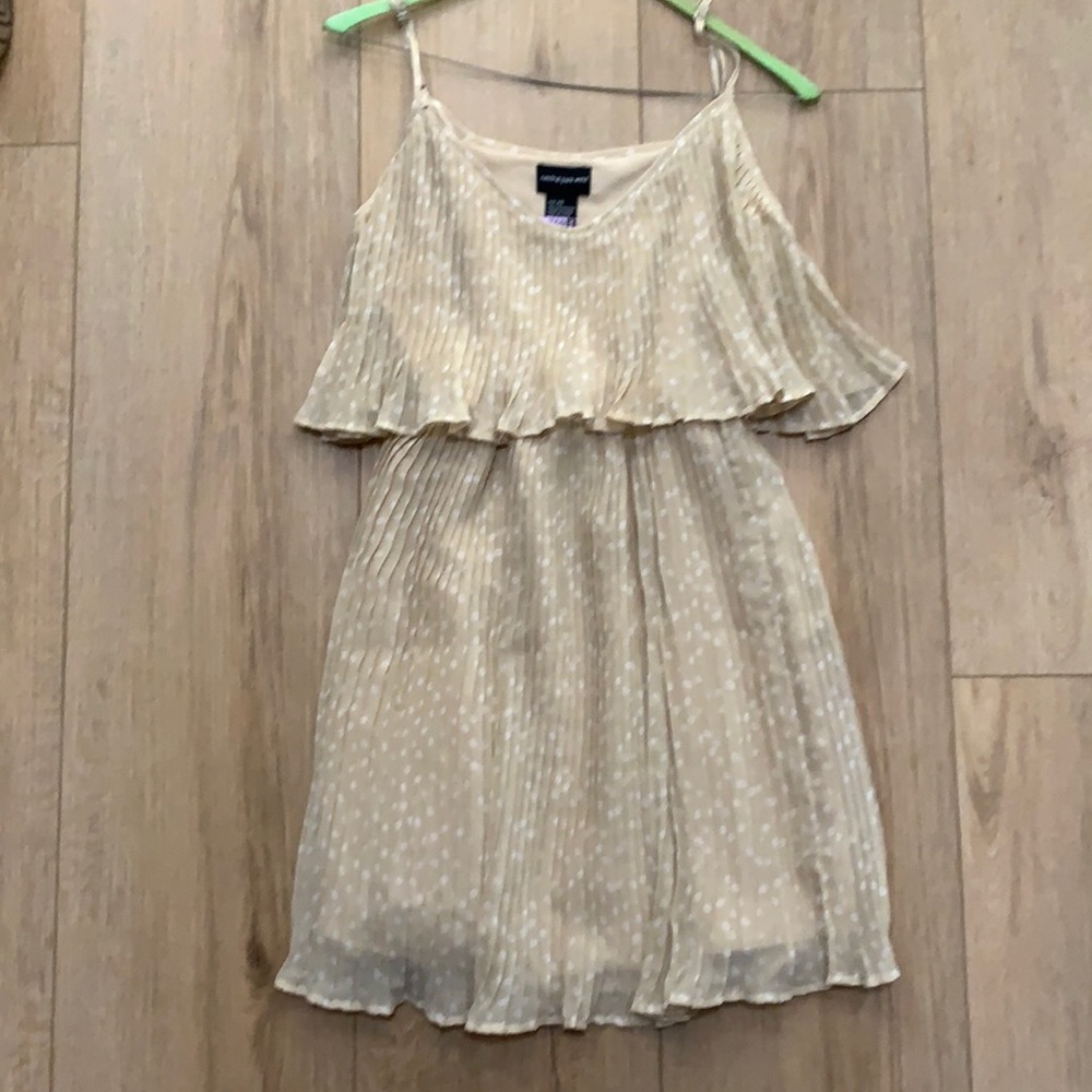 Polka dot cream and white dress